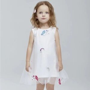 Doe a Dear Unicorn Embroidered Layered Dress